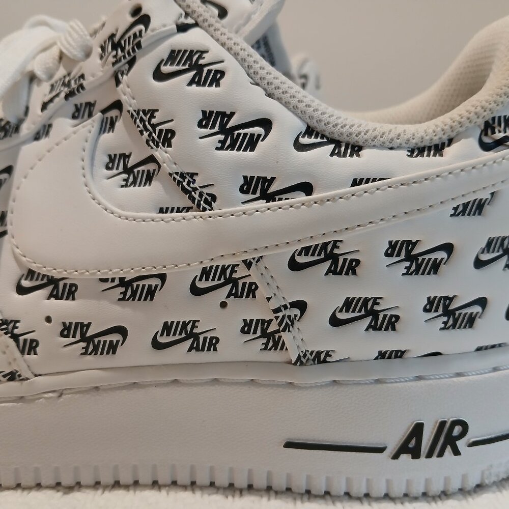 MEN'S SIZE 9.5 - NIKE AIR FORCE 1 LOW ALL OVER LOGO WHITE (AH8462-100)